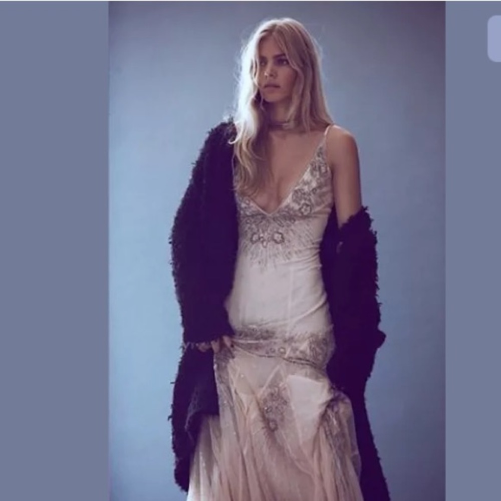Free People Candela Azealia Beaded Maxi Dress RARE